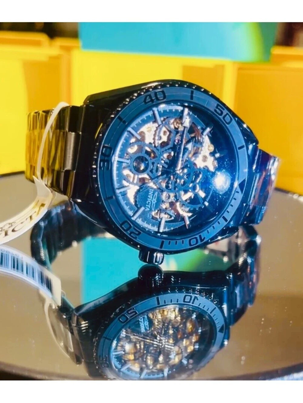 Invicta Objet D Art Glyph Automatic Men's Watch Skeleton Dial-43mm, Black 69761